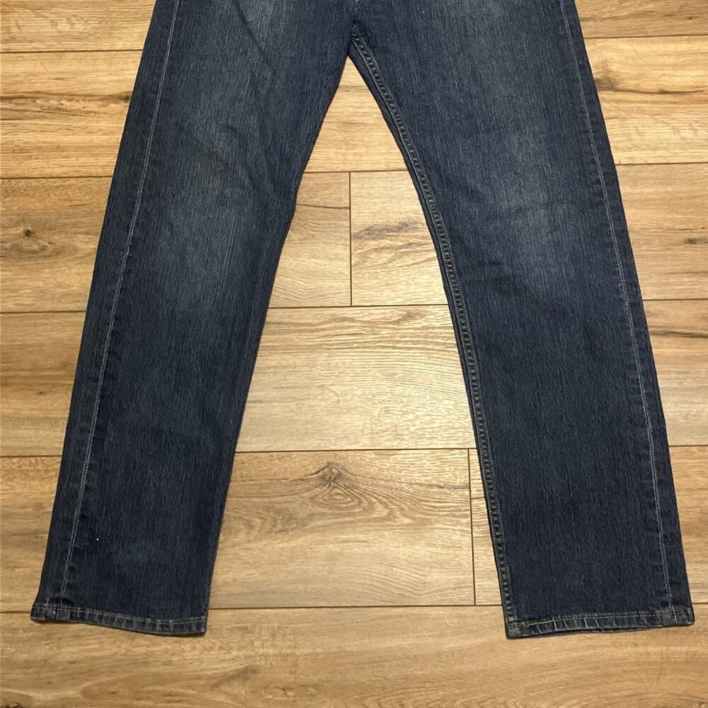 Men's Levis 505 Regular Fit Denim Jeans SZ 36x34 Blue Stretch Modern Red Tab - Picture 3 of 12